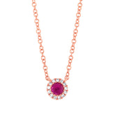 0.04ct Diamond & 0.14ct Ruby 14k Rose Gold Diamond Pendant